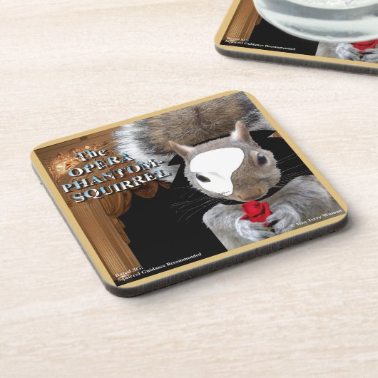 De Opera Phantom Squirrel Bier Onderzetter (Linkerzijde)