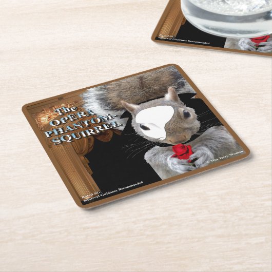 De Opera Phantom Squirrel Kartonnen Onderzetters (Schuin)