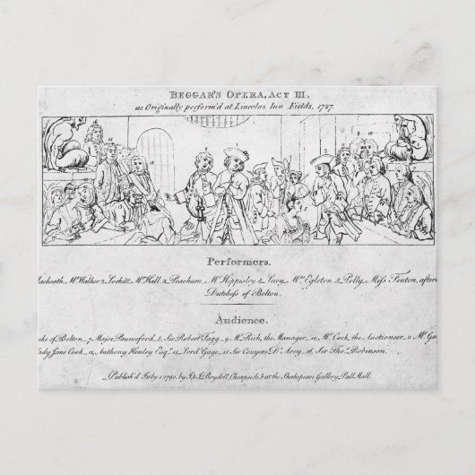 De opera van Beggar Briefkaart (Voorkant)