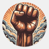 De opgeheven vuist ronde sticker (Voorkant)