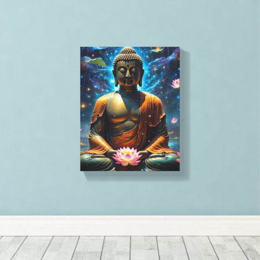 De Opgevaren Meester Boeddha Canvas Afdruk (Insitu (Houten vloer))