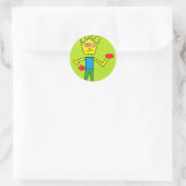De opgewonden kerel ronde sticker (Tas)