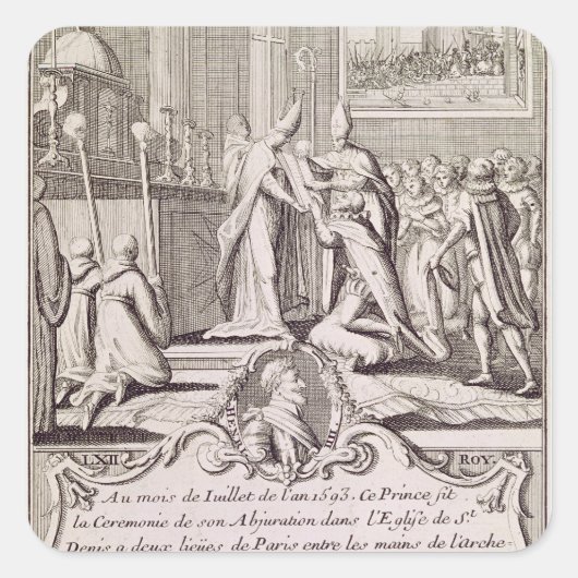 De opheffing van Henri IV Vierkante Sticker (Voorkant)