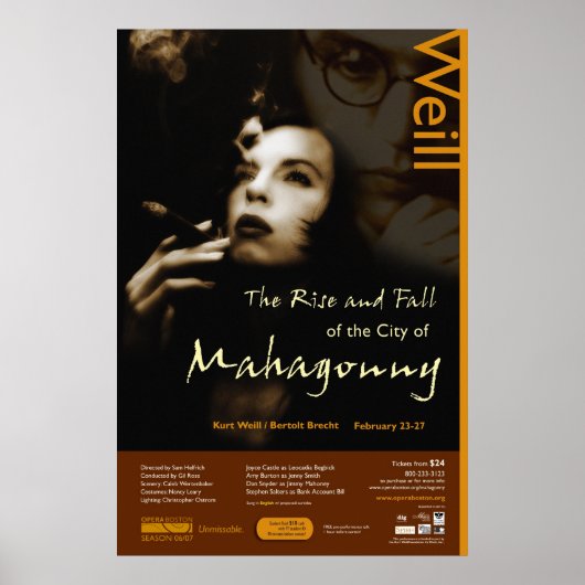 De opkomst en de Herfst van de stad Mahagonny Poster (Voorkant)