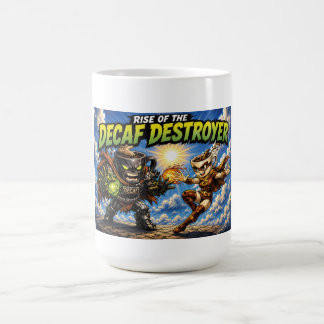 De Opkomst van de Decaf Destroyer Koffie Superheld Koffiemok