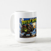De Opkomst van de Decaf Destroyer Koffie Superheld Koffiemok (Voorkant links)