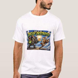 De Opkomst van de Decaf Destroyer Koffie Superheld T-shirt