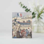 De opkomst van de Franse vlag op Timbuktu Briefkaart (Staand voorkant)