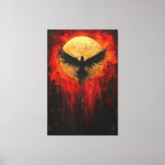 De opkomst van de Phoenix Contemporary Expressioni Canvas Afdruk (Voorkant)