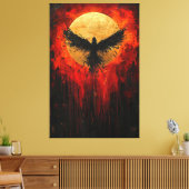 De opkomst van de Phoenix Contemporary Expressioni Canvas Afdruk (Insitu (Woonkamer))