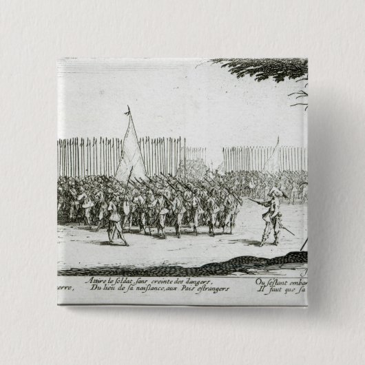De opkomst van een leger vierkante button 5,1 cm (Voorkant)