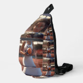 De opkomst van het bruine netball meisje sling bag (Rechterhoek)