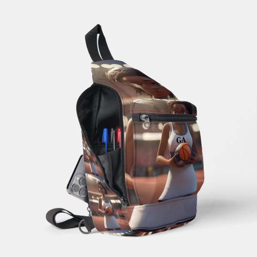 De opkomst van het bruine netball meisje sling bag (Open)