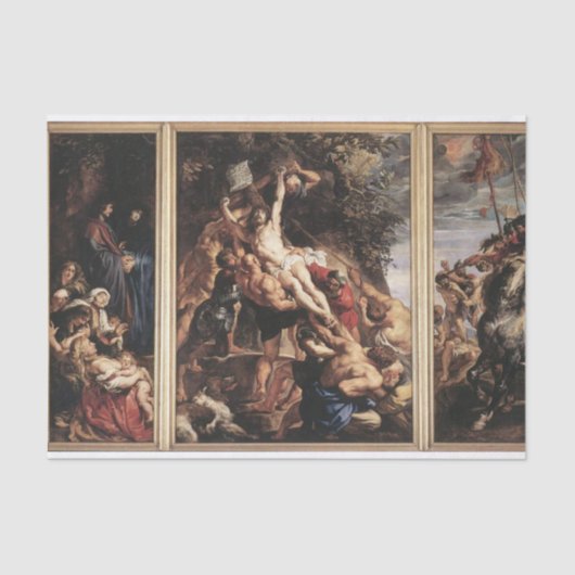 De opkomst van het kruis door Peter Paul Rubens Tissuepapier (Voorkant)