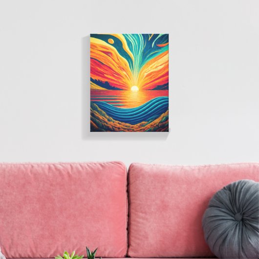 De opkomst van het leven canvas afdruk (Insitu (Woonkamer))