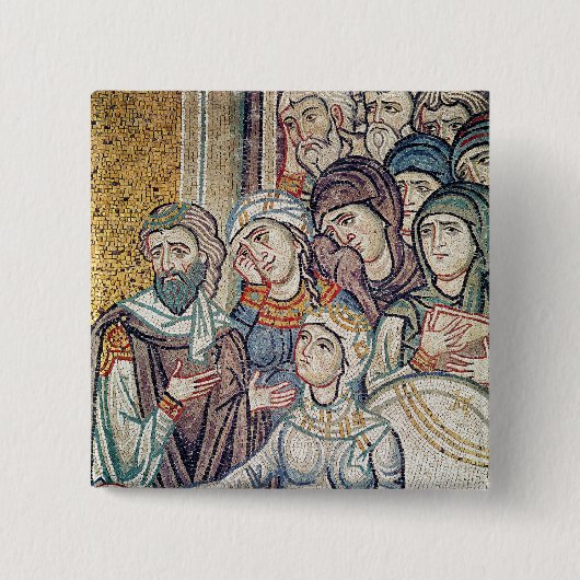 De opkomst van Jairus's dochter Vierkante Button 5,1 Cm (Voorkant)