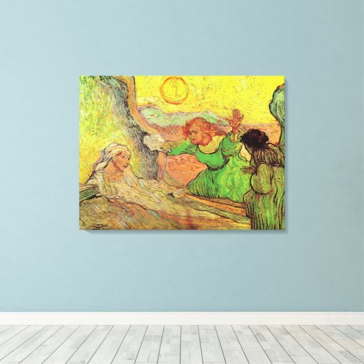 De opkomst van Lazarus door Vincent van Gogh Canvas Afdruk (Insitu (Houten vloer))