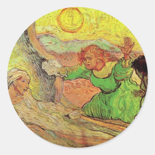 De opkomst van Lazarus door Vincent van Gogh Ronde Sticker (Voorkant)