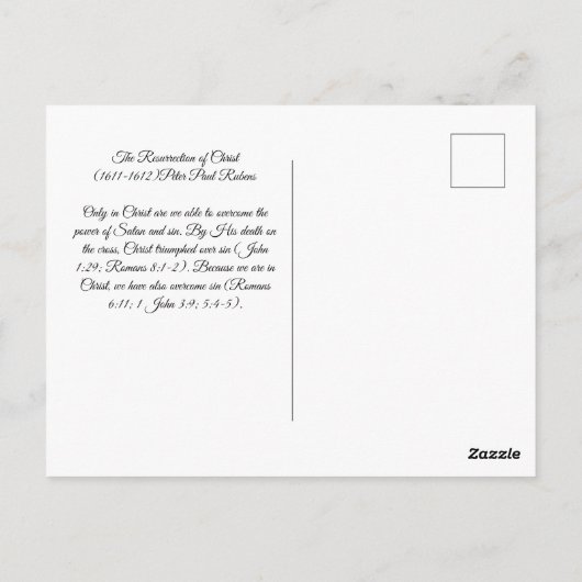 De opleving van Christus Briefkaart (Achterkant)