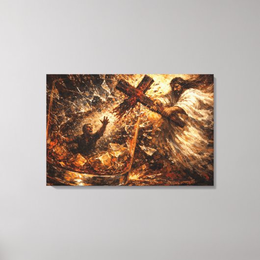 De Oplossing: Whiskyglas Divine Reddingskunst Canvas Afdruk (Voorkant)