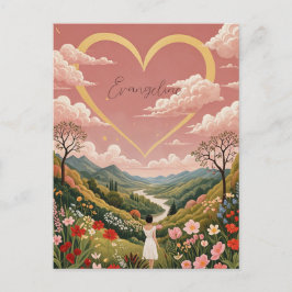 De oprechte blik van een meisje gepersonaliseerd briefkaart