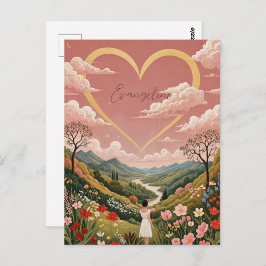 De oprechte blik van een meisje gepersonaliseerd briefkaart (Voorkant / Achterkant)