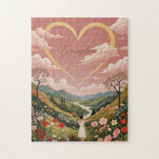 De oprechte blik van een meisje gepersonaliseerd legpuzzel (Verticaal)