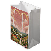 De oprechte blik van een meisje gepersonaliseerd medium cadeauzakje (Voorkant Gekanteld)