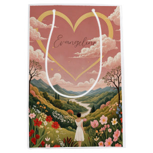 De oprechte blik van een meisje gepersonaliseerd medium cadeauzakje