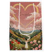 De oprechte blik van een meisje gepersonaliseerd medium cadeauzakje (Achterkant)