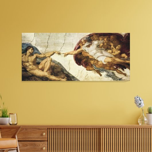 De oprichting van Adam Canvas Afdruk (Insitu (Woonkamer))