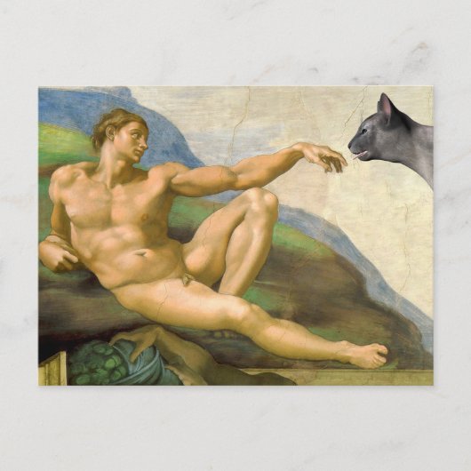 De oprichting van Adam Parody Briefkaart (Voorkant)