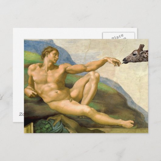 De oprichting van Adam Parody Briefkaart (Voorkant / Achterkant)