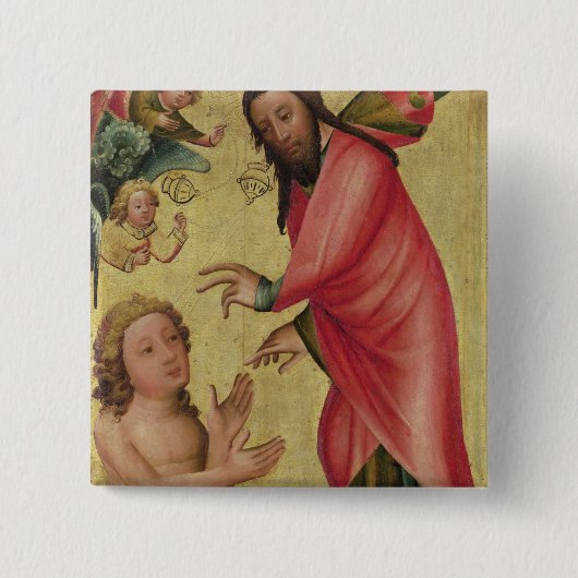 De oprichting van Adam Vierkante Button 5,1 Cm (Voorkant)