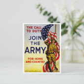 De oproep tot dienst ~ Doe mee met het leger Briefkaart (Staand voorkant)