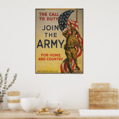 De oproep tot taak poster (Keuken)