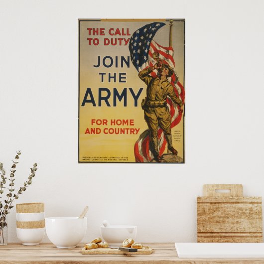 De oproep tot taak poster (Keuken)