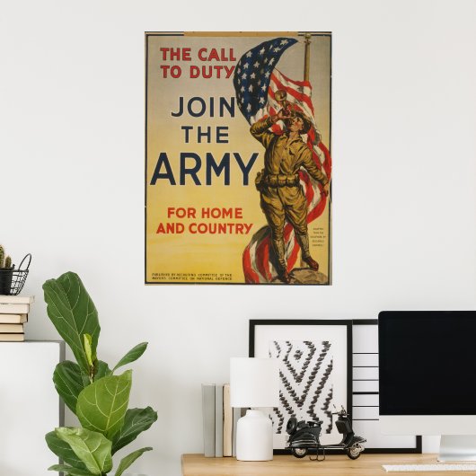 De oproep tot taak poster (Thuiskantoor)