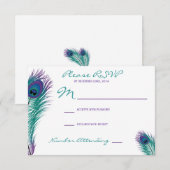 De oproep van Classy Peacock RSVP (Voorkant / Achterkant)