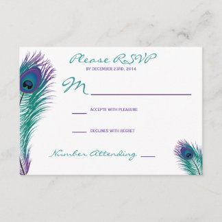De oproep van Classy Peacock RSVP Kaartje