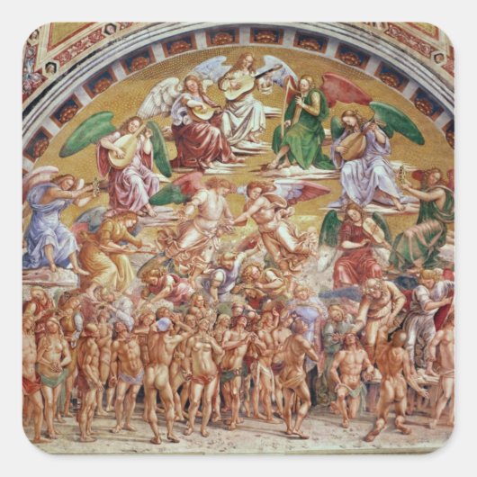 De oproep van de gekozen naar de hemel vierkante sticker (Voorkant)