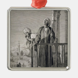De oproep van Muezzin aan Prayer, 19e eeuw Metalen Ornament