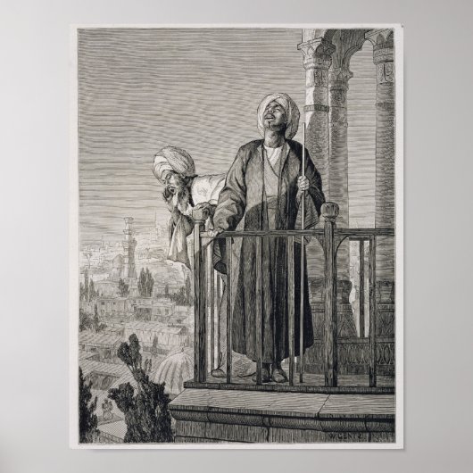 De oproep van Muezzin aan Prayer, 19e eeuw Poster (Voorkant)