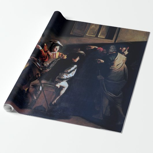 De oproep van Saint Matthew, Caravaggio Cadeaupapier (Uitgerold)