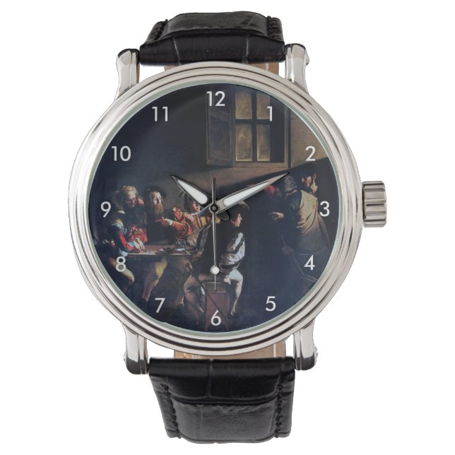 De oproep van Saint Matthew, Caravaggio Horloge (Voorkant)