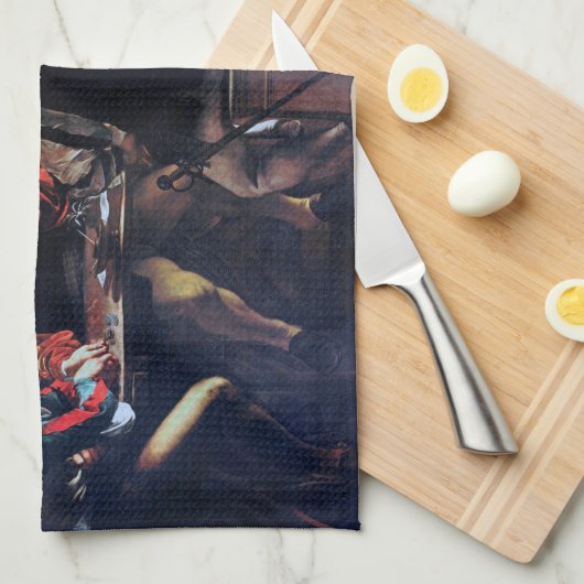 De oproep van Saint Matthew, Caravaggio Theedoek (Quarter Fold)