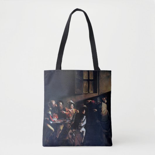 De oproep van Saint Matthew, Caravaggio Tote Bag (Voorkant)