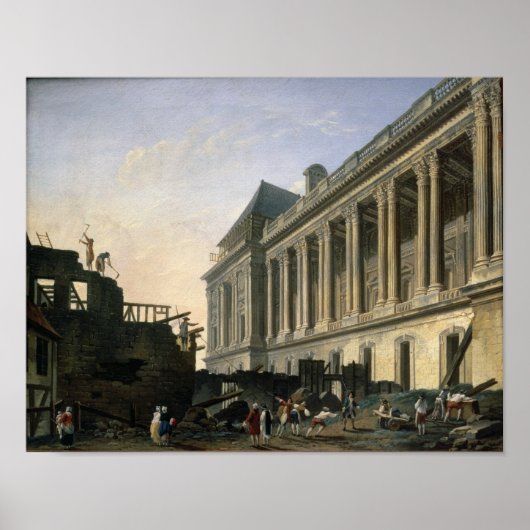 De opruiming van de Louvre-kolonnade, 1764 Poster (Voorkant)