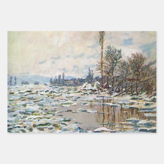 De opsplitsing van het ijs door Claude Monet Inpakpapier Vel (Voorkant)