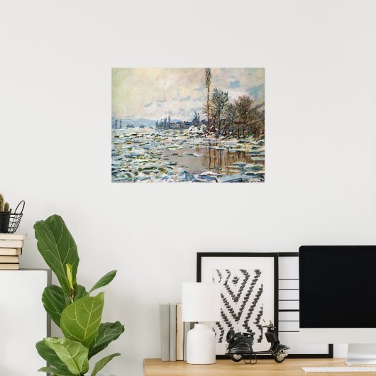 De opsplitsing van het ijs door Claude Monet Poster (Thuiskantoor)